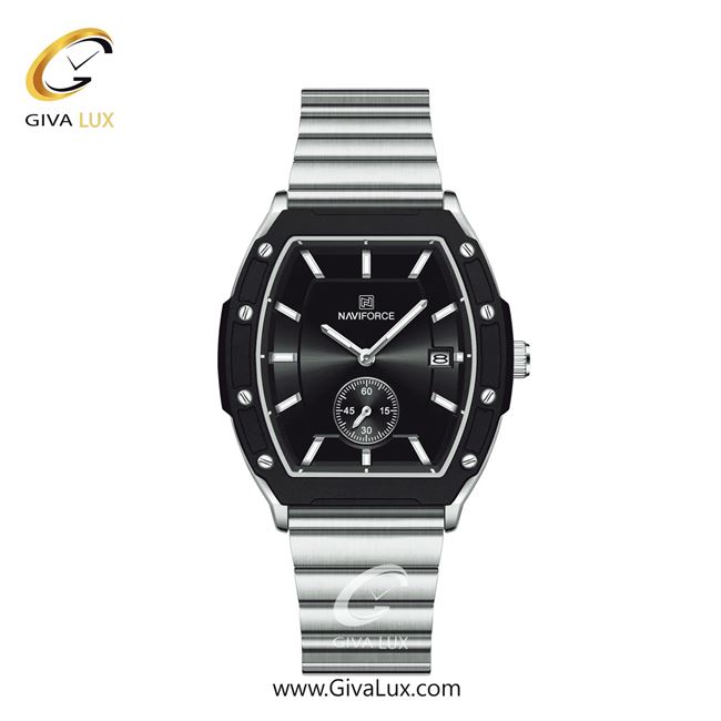 ساعت مچی اورجینال زنانه ناوی فورس|Naviforce|نوی فورس|نیوی فورس دو موتوره زیر ثانیه مشکی-نقره ای | نقره ای| مشکی| کد رفرنس NF8068 S/B 